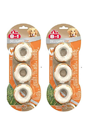 8in1 Delight Bones 3'lü Rings Tavuklu Köpek Ödülü x 2 Adet