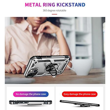 Smcase iPhone 13 Mini Kılıf Vega Yüzüklü Çift Katmanlı Tank Silikon  Nano Ekran Koruyucu