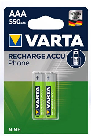 58397 Phone 550 Mah Aaa Ni-mh Şarj Edilebilir Ince Kalem Pil 2'li