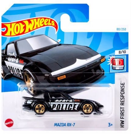 Hot Wheels Mazda RX-7 - Siyah (1/64) Police