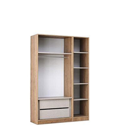 ÇAKIL MDF 3 Kapılı 2 Çekmeceli Gardrop Elbise Dolabı 120x53x216cm