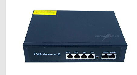 IRS 042 IRONSTAR 4+2 PORT 10/100 HİGH-POWER POE SWİTCH;Class