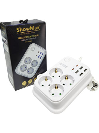 Showmax SH-4629 Termal Akım Korumalı 2 Metre Priz