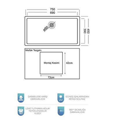 Evye NEXUS 70X40 Antrasit