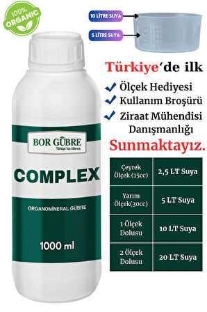 Complex-1000 ml Organomineral Gübre Yeşil Aksamı Geliştir, Ürün Kalitesi Ve Verimi Arttırır.