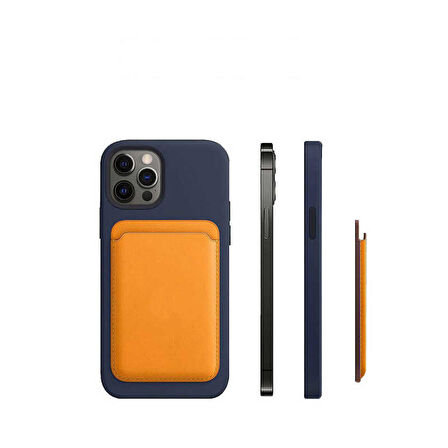 Smcase iPhone 13 Pro Kılıf Kartlıklı Cardsafe Deri Mıknatıslı Silikon