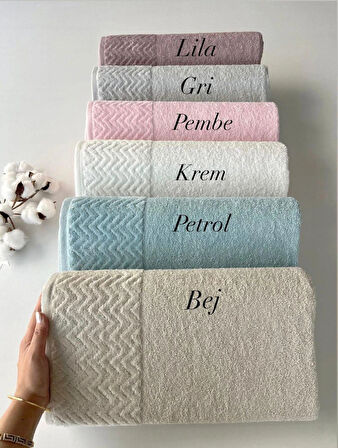 MYSOFT 90X150 ZİKZAK BANYO HAVLUSU-PETROL