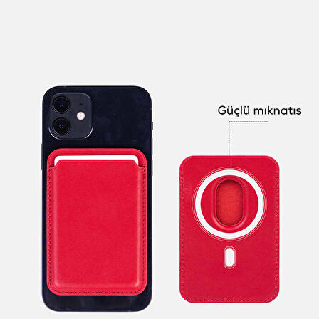 Smcase iPhone 13 Kılıf Kartlıklı Cardsafe Deri Mıknatıslı Silikon