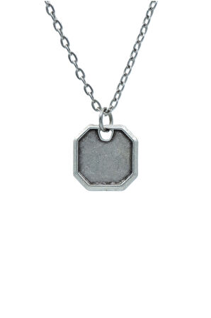 Geometrik  Zincir Kolye - Gümüş Kaplama - Erkek Kadın Kolye - Kod:1596
