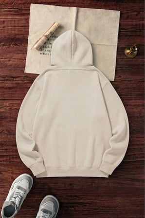 Unisex Baskılı Oversize Hoodie Kapüşonlu Sweatshirt