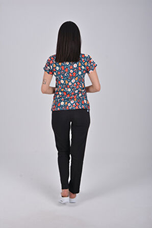 Unisex Yılbaşı Desenli Doktor Hemşire Öğretmen Aşçı Scrubs Üniforma Takımı