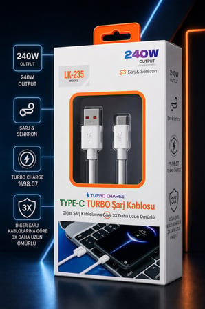 240W Turbo Şarj Type-C Kablo – 1,5 Metre