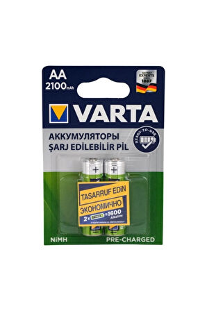 56706101402 2100mah Longlife Accu Ready 2 Use Aa Kalem Pil Şarj Edilebilir 2'li