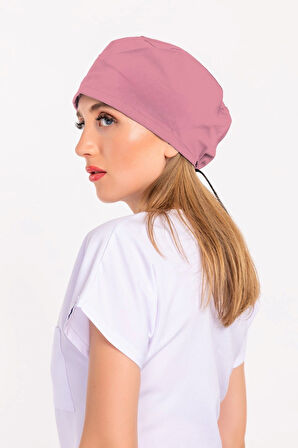 Unisex Düz Koyu Pudra Renk Cerrahi Boneler Doktor Ameliyat Saç Bonesi