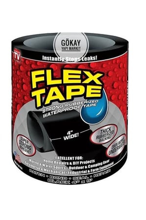 Flex Tape Su Sızdırmaz Bant Yama Bandı Suya Yalıtım Kauçuk Astarlı Delik Akıntı Sızıntı Tamir Seti