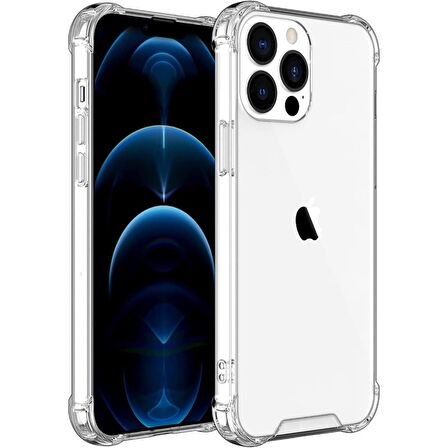 Smcase iPhone 13 Pro Kılıf Darbe Korumalı Kapak Silikon  Nano Ekran Koruyucu