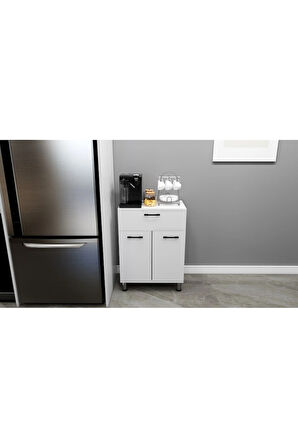 2 Kapaklı Tek Çekmeceli Çok Amaçlı Dolap