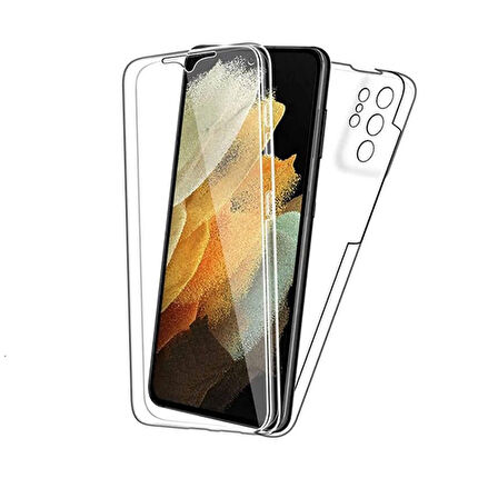 Gpack Samsung Galaxy S22 Ultra Kılıf Ön Arka Şeffaf Silikon Koruma