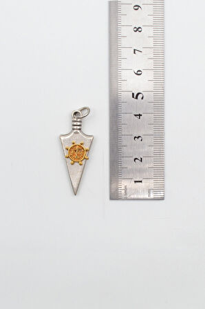 Ok Ucu Aslan Kolye - PU Deri İp Zincirli Unisex Gümüş Kaplama Kolye - 60 cm