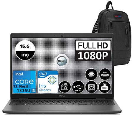 Dell Latitude 3540 Intel Core I5 1335U 8GB 256GB SSD Ubuntu 15.6" FHD Taşınabilir Bilgisayar N006L354015U01 + Zetta Çanta
