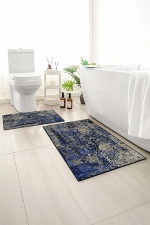 2 li Banyo Paspası, Yumuşak Banyo Halısı, Kaymaz Tabanlı, Yıkanabilir - 60x100 - 50 x60