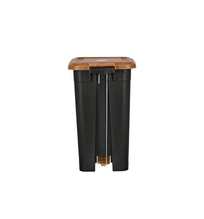 Omnipazar ELF-W344 8 lt Ahşap Desenli Slim Pedallı Plastik Çöp Kovası İç Kovasız