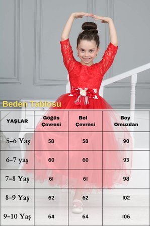 Kız Çocuk Dantel Güpür İşmelei Abiye Elbise