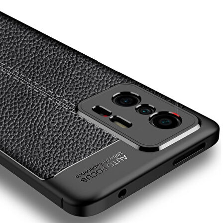 Smcase Xiaomi 11T Pro Kılıf Kamera Korumalı Deri Dokulu Silikon