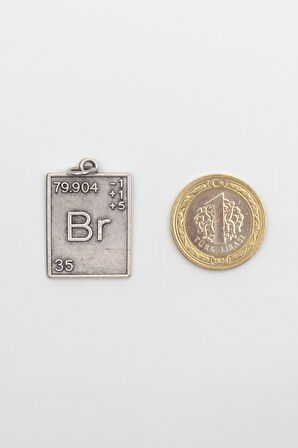 Breaking Bad Br Element Kolye - Düz Ezme İthal Zincirli Unisex Gümüş Kaplama - 60 cm