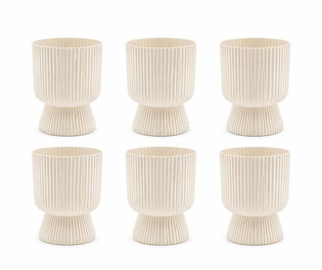 SO-LTSA03 Lotus Ayaklı Plastik Vazo Çiçek Saksı 10,5 Lt No: 3 Kum Beji 6 Adet