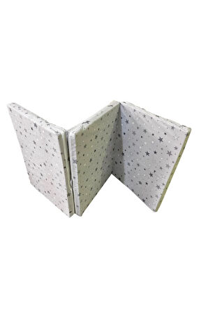 Katlanır Yer Yatağı Sünger Yatak Gri Yıldız 80x180 Cm-6 Cm Tek Kişilik