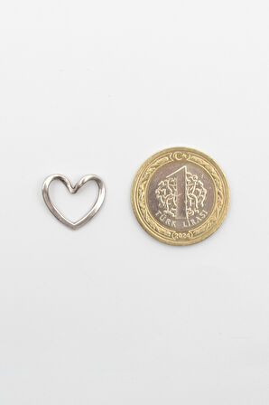 Minimalist Kalp Kolye - Düz Ezme İthal Zincirli Unisex Gümüş Kaplama - 60 cm