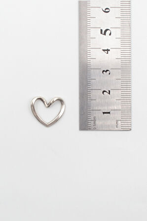 Minimalist Kalp Kolye - Örme İthal Zincirli Unisex Gümüş Kaplama - 60 cm