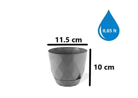 Omnipazar KRS-451 Yakamoz Tabaklı Plastik Saksı Takımı 0.65 Litre No 1
