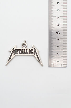Metallica Yazılı Kolye - Örme İthal Zincirli Unisex Gümüş Kaplama - 60 cm
