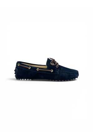 Hakiki Deri Süet Kadın Loafer Makosen - Lacivert