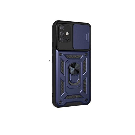 Smcase Samsung Galaxy A51 Kılıf Kamera Korumalı Yüzüklü Tank Pars Silikon