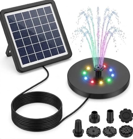 Gy 8039 1 Gunes Enerjili Sarjli Bahce Fiskiyesi Cesme Otomatik Rgb Ledli Sus Havuzu Fiskiyesi 13Cm