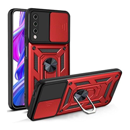 Smcase VİVO Y20 Kılıf Kamera Korumalı Yüzüklü Tank Pars Silikon