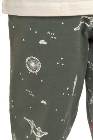 Rolypoly Erkek Çocuk Ekru Pijama Takım 3877-3 