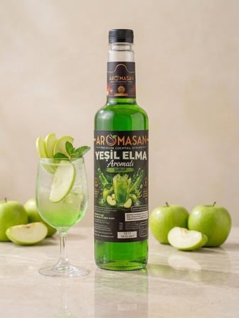 Yeşil elma aromalı bar şurubu 750 ml
