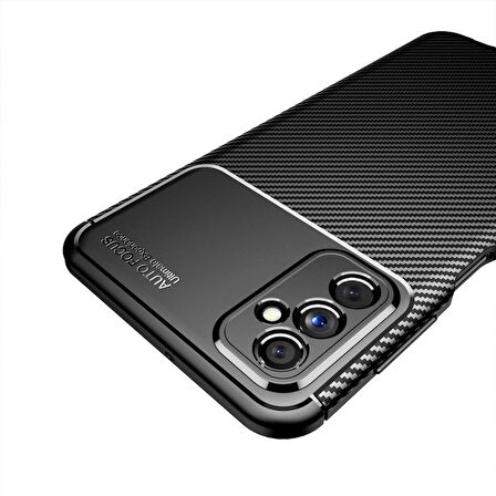 Smcase Samsung Galaxy M52 5G Kılıf Kamera Korumalı Negro Karbon Silikon  Nano Ekran Koruyucu