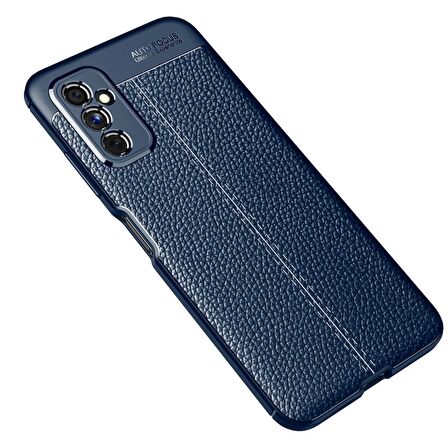 Smcase Samsung Galaxy M52 5G Kılıf Kamera Korumalı Deri Dokulu Silikon