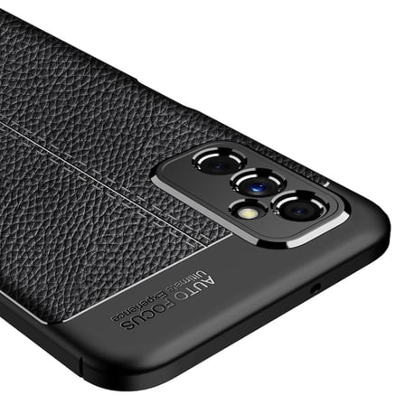 Smcase Samsung Galaxy M52 5G Kılıf Kamera Korumalı Deri Dokulu Silikon  Nano Ekran Koruyucu