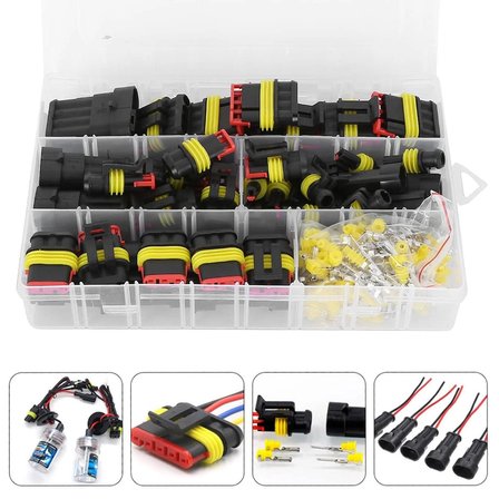 352 Parça Konnektör Set Kutulu 1-2-3-4 Pin Su Geçirmez Otomotiv Konnektör Seti