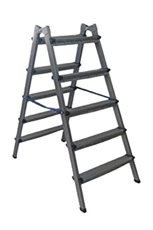 Dayanıklı 5+5 Özel Tasarım Hafif, Kaymaz, Metal Basamaklı Katlanır Merdiven