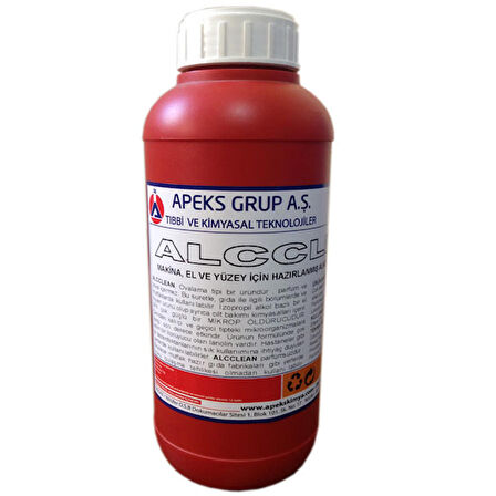 ALC CLEAN MAKİNA EL VE YÜZEY İÇİN ALKOLLÜ HİJYEN SAĞLAYICI - 1 Lt