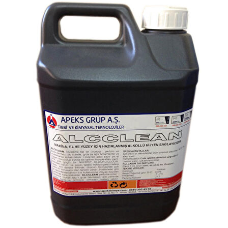 ALC CLEAN MAKİNA EL VE YÜZEY İÇİN ALKOLLÜ HİJYEN SAĞLAYICI - 5 Lt