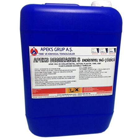 APEKS DEGREASER S Konsantre Su Bazlı Yağ Temizleyici - 5 Kg