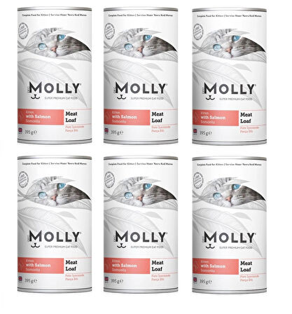 Molly Kitten Somonlu Pate Ezme Yavru Kedi Konservesi 395 Gr. X 6 Adet